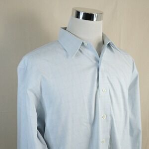 Brooks Brothers 17 35 French Cuff Dress Shirt Blue Green Check Non-Iron Mens